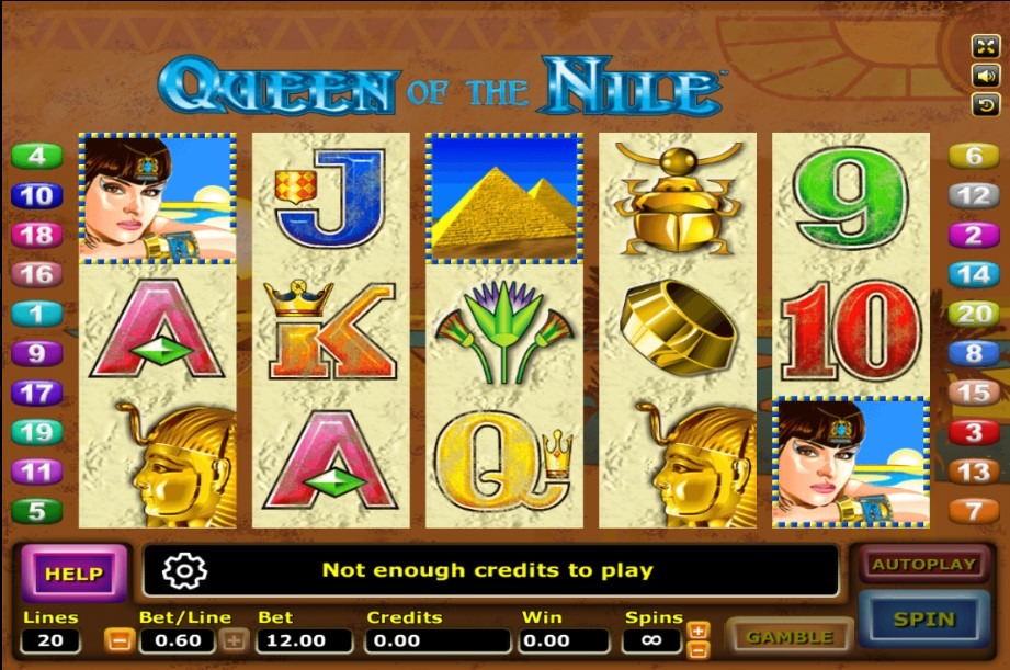 Queen of the Nile interface