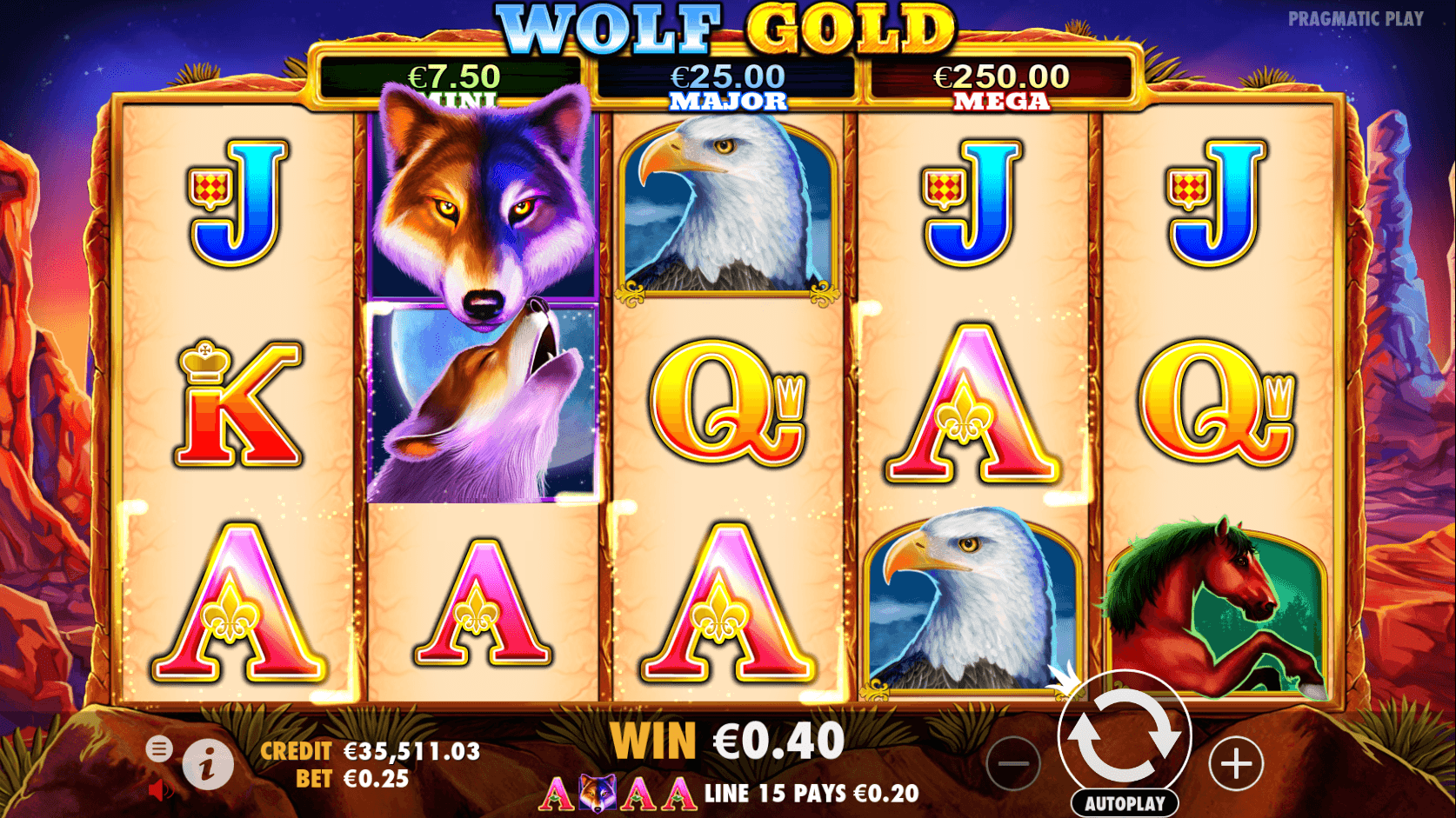 Wolf Gold interface